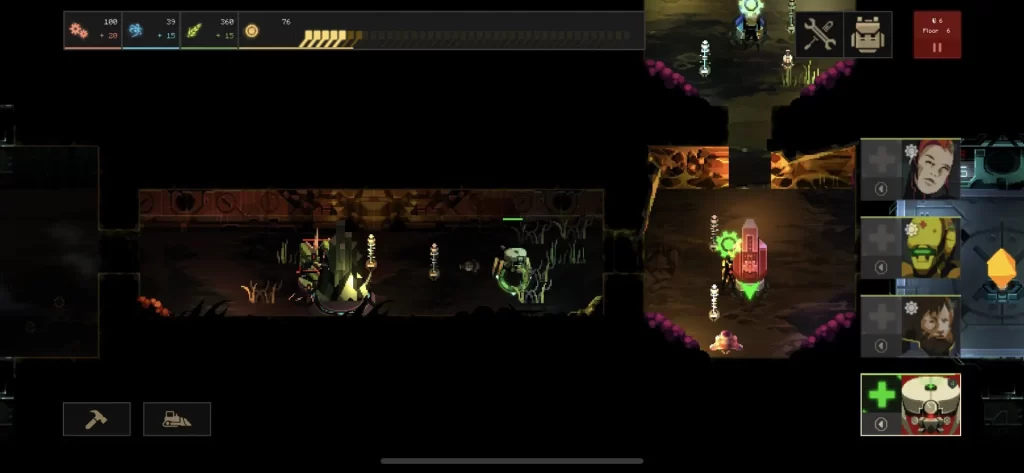 无尽地牢：Apogee（Dungeon of the Endless）：房间探索、英雄列表与资源界面